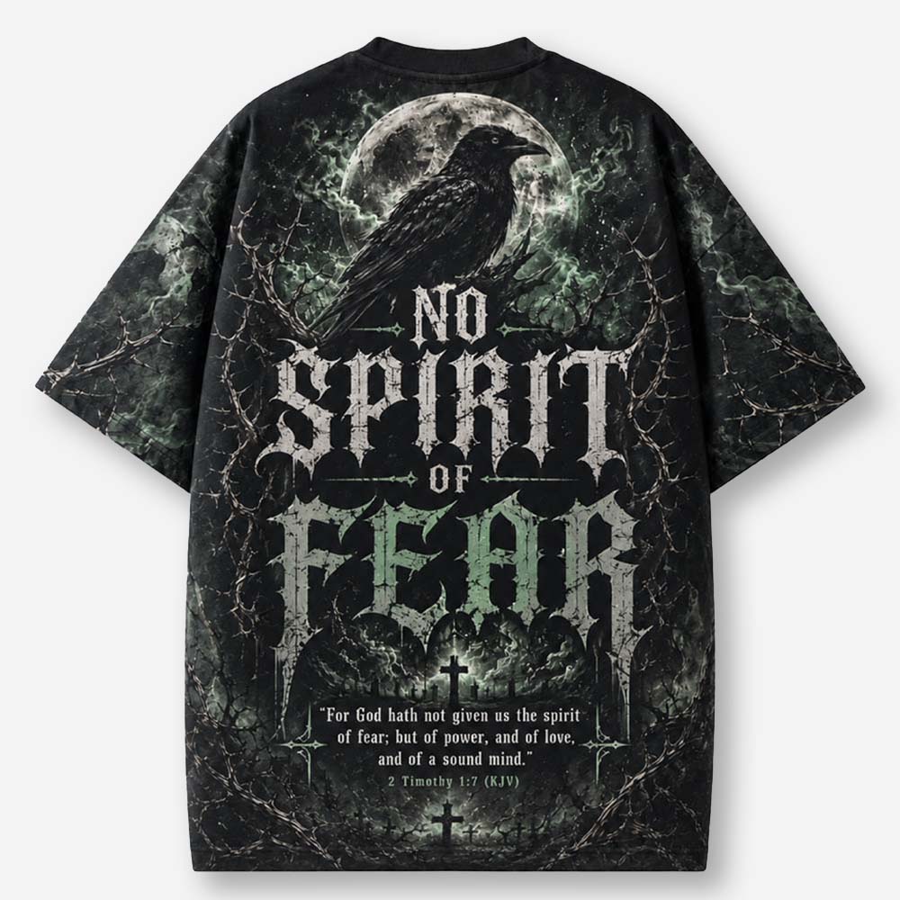 Fearless Raven Eco Oversized Graphic Tees · GRS Certified
