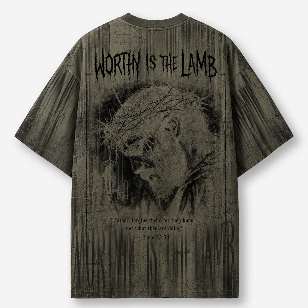 Lamb Worthy All-Over Print T-Shirt
