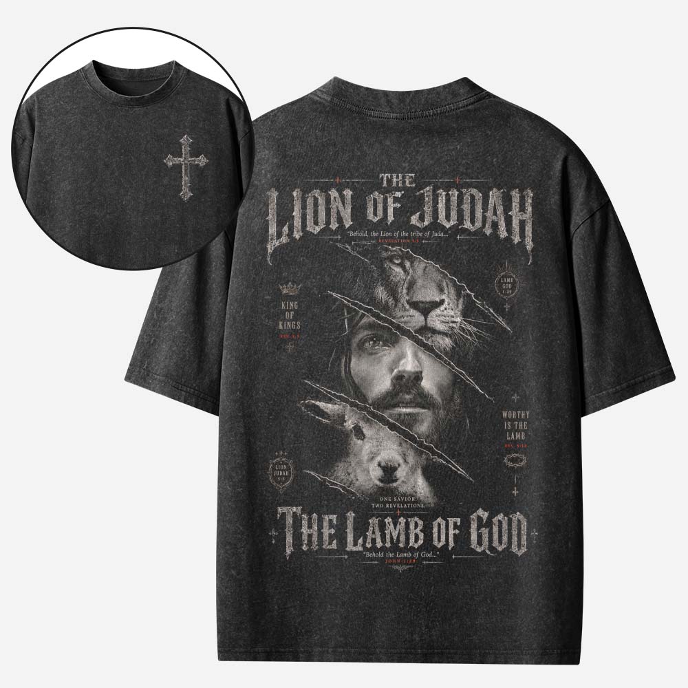 Lion Lamb Emblem Vintage Washed T-Shirt