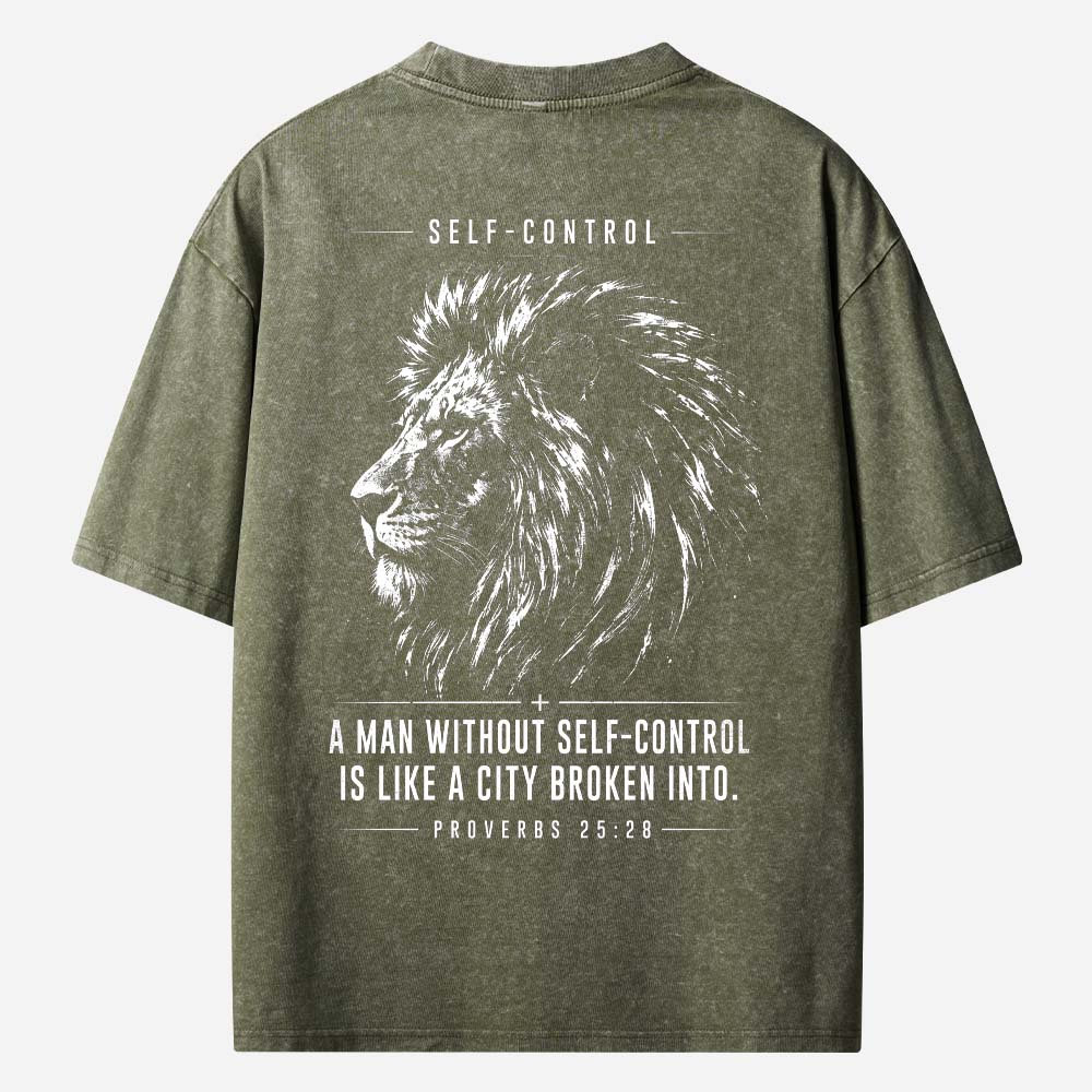 Self Control Lion Vintage Washed T-Shirt