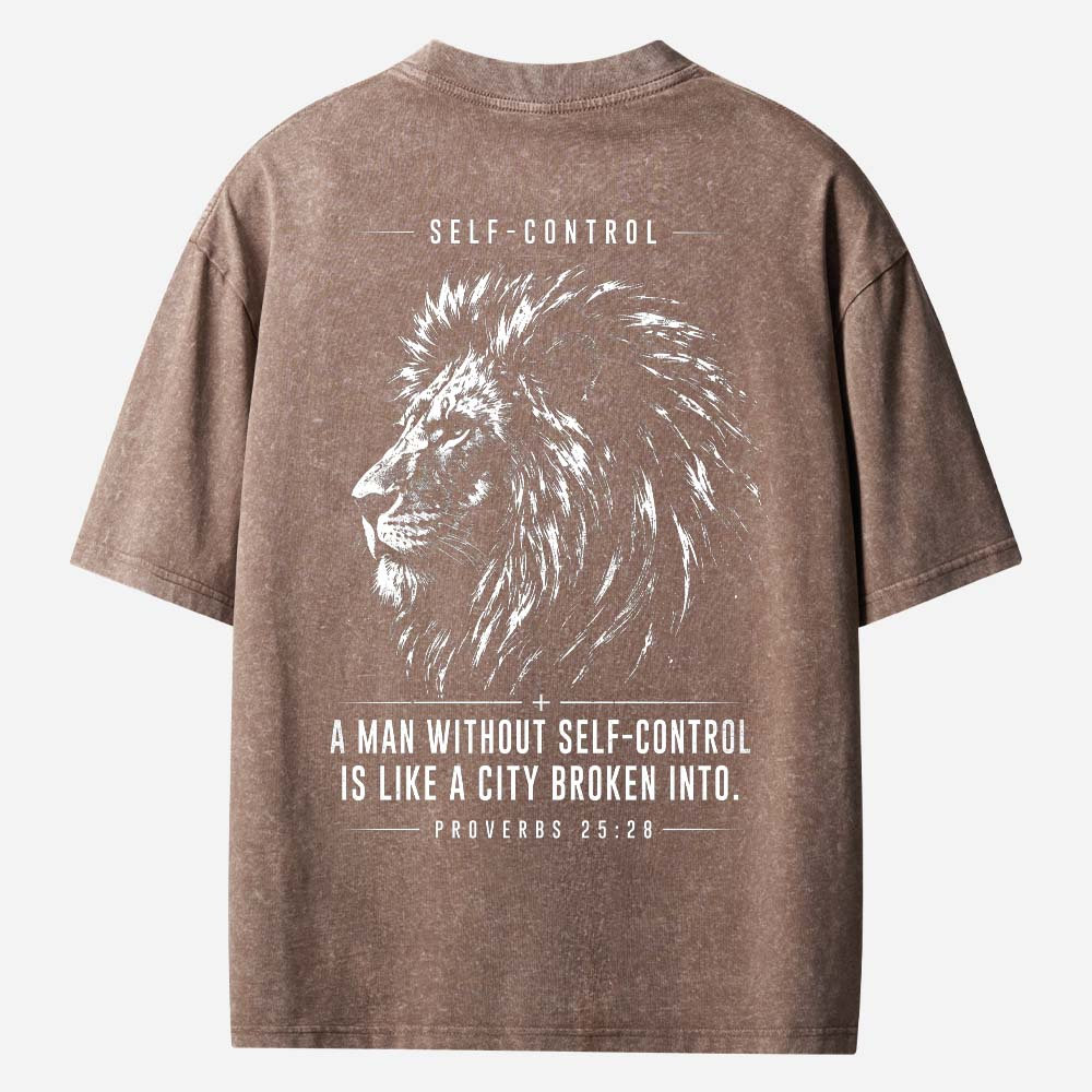 Self Control Lion Vintage Washed T-Shirt
