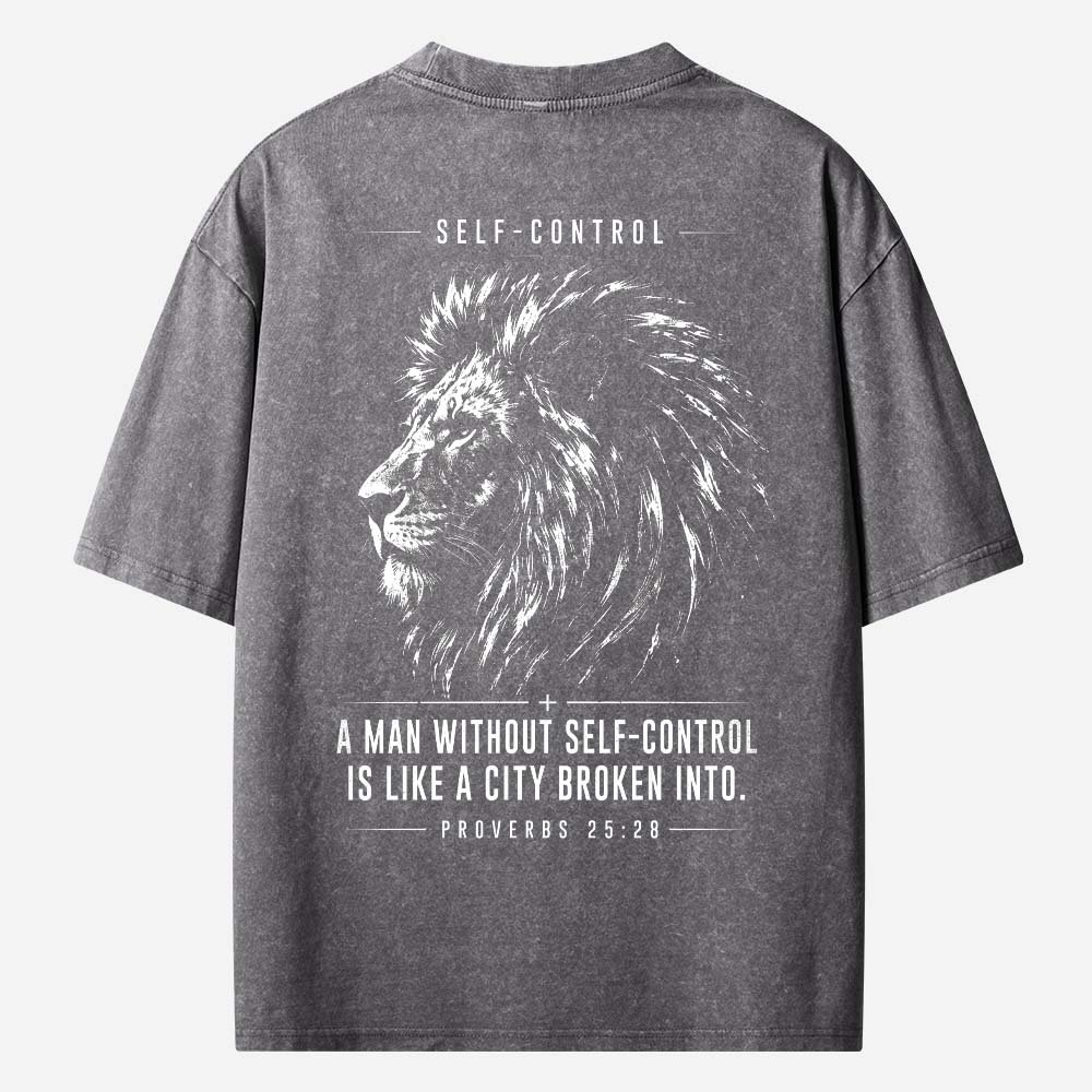 Self Control Lion Vintage Washed T-Shirt