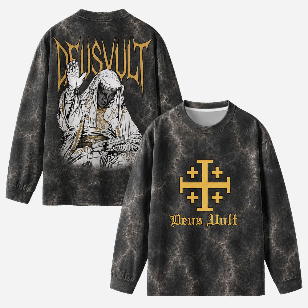 Masked King Eco Oversized Long-Sleeve Graphic Tees · GRS Certified