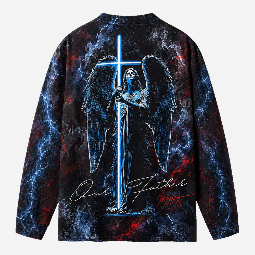 Angel Guard Eco Oversized Long-Sleeve Graphic Tees · GRS Certified