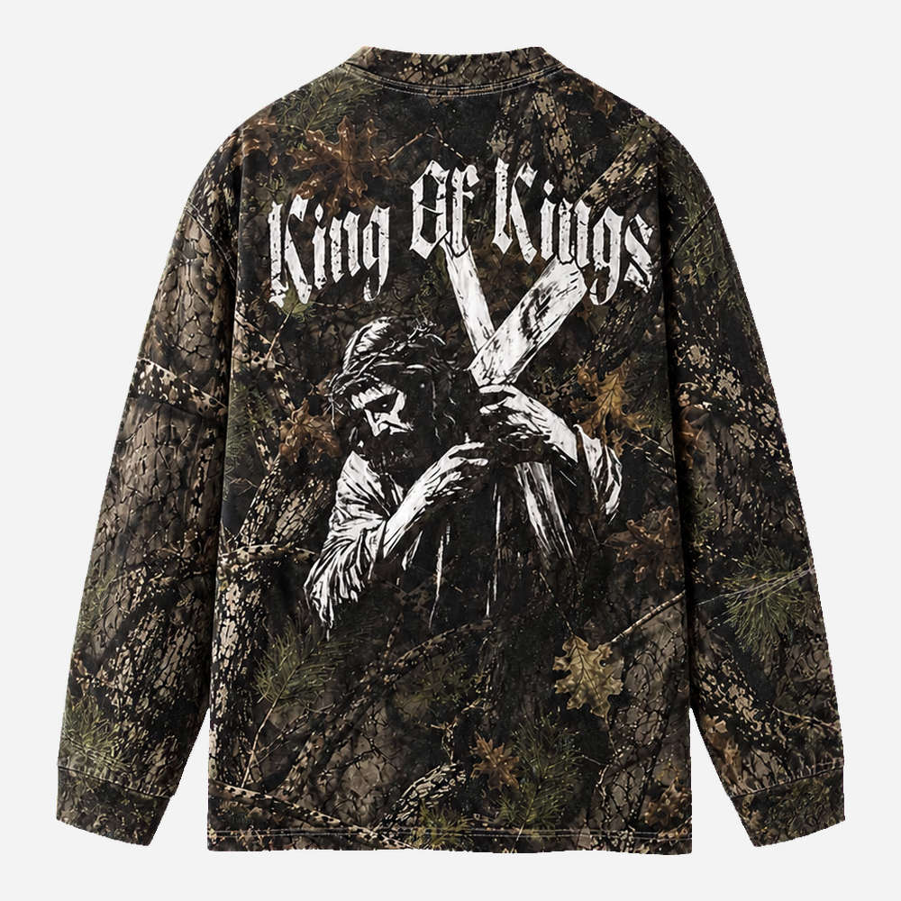 Burden Bearer Eco Oversized Long-Sleeve Graphic Tees · GRS Certified