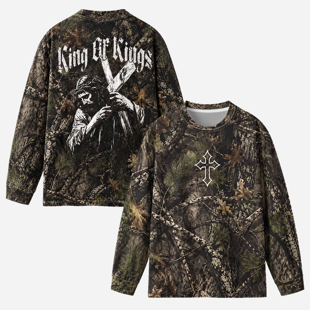 Burden Bearer Eco Oversized Long-Sleeve Graphic Tees · GRS Certified