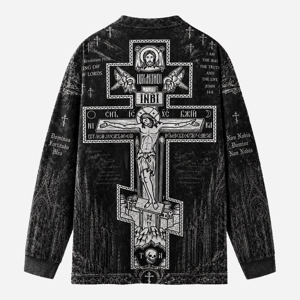 Ornate Relic Eco Oversized Long-Sleeve Graphic Tees · GRS Certified
