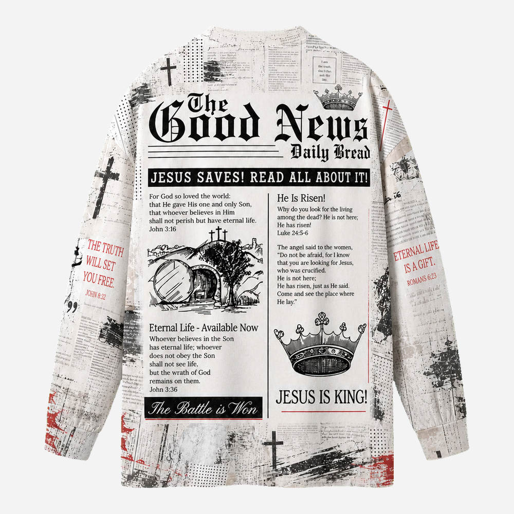 The Good News Eco Oversized Long-Sleeve Graphic Tees · GRS Certified