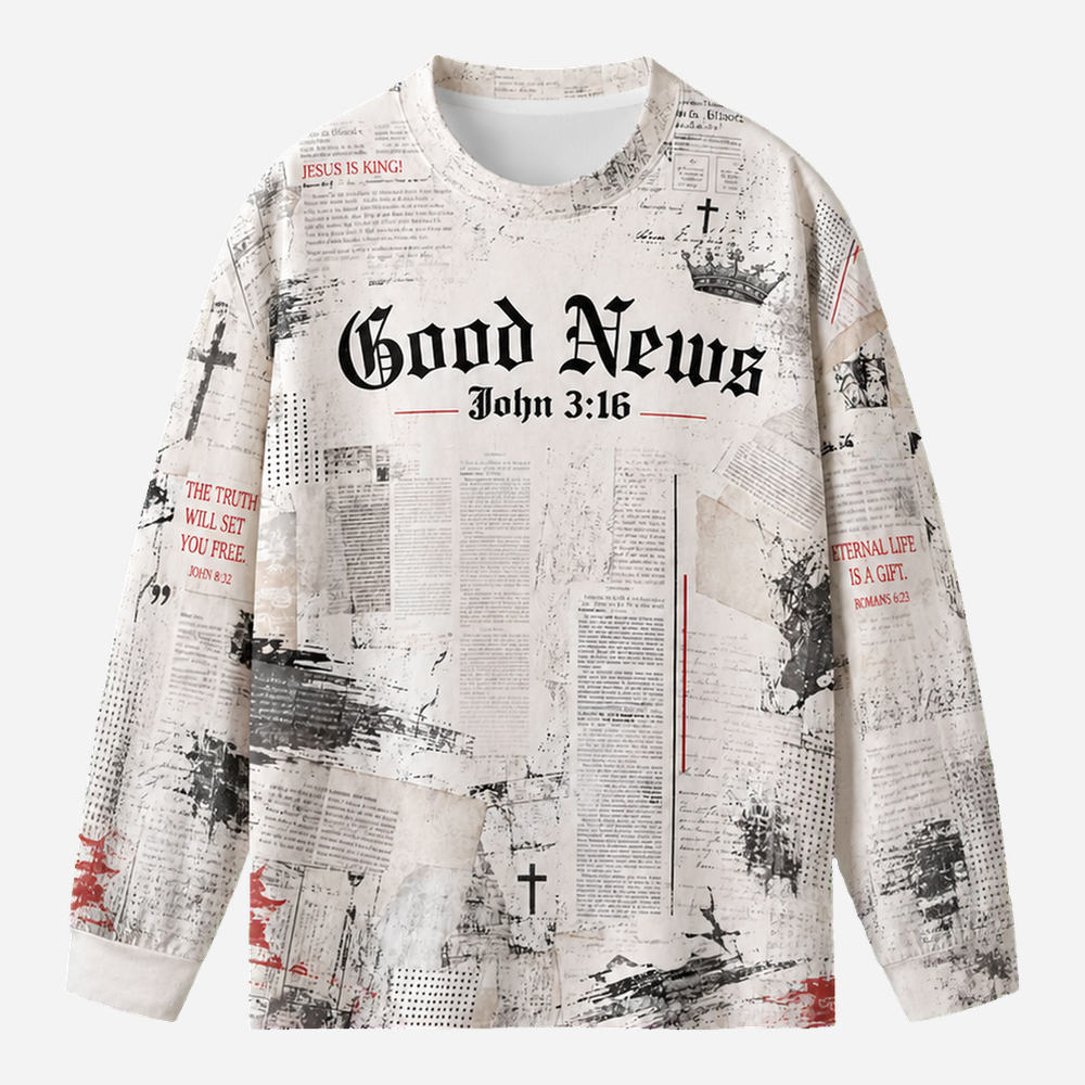 The Good News Eco Oversized Long-Sleeve Graphic Tees · GRS Certified