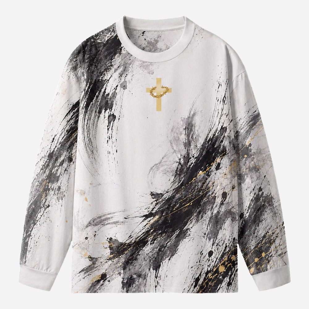 Thorn Crown Eco Oversized Long-Sleeve Graphic Tees · GRS Certified