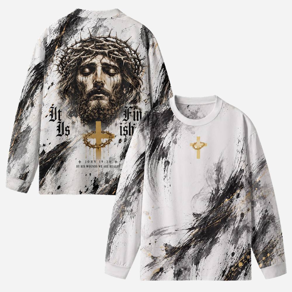 Thorn Crown Eco Oversized Long-Sleeve Graphic Tees · GRS Certified