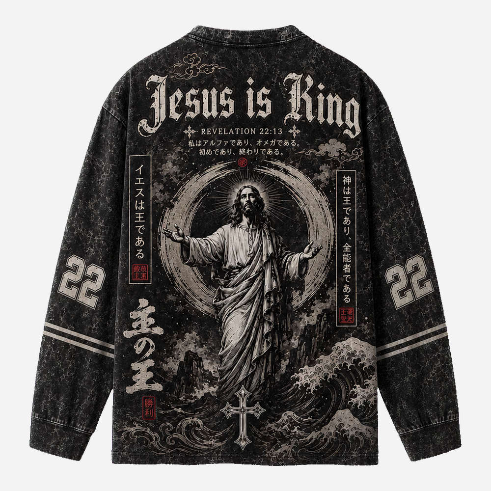 Crown Statement Eco Oversized Long-Sleeve Graphic Tees · GRS Certified