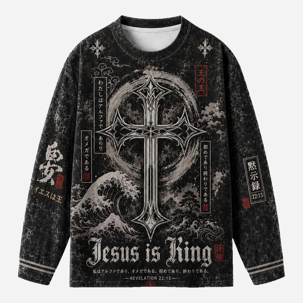 Crown Statement Eco Oversized Long-Sleeve Graphic Tees · GRS Certified
