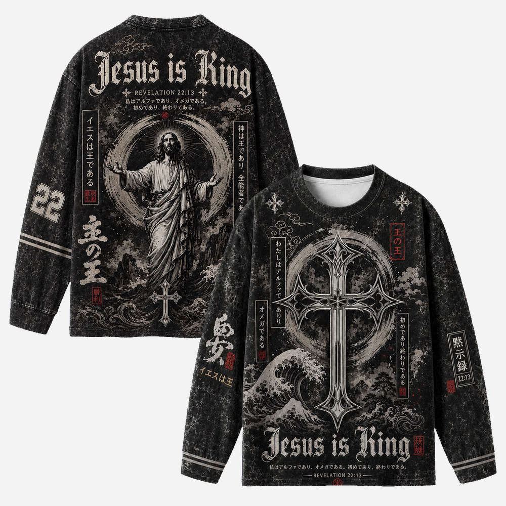 Crown Statement Eco Oversized Long-Sleeve Graphic Tees · GRS Certified