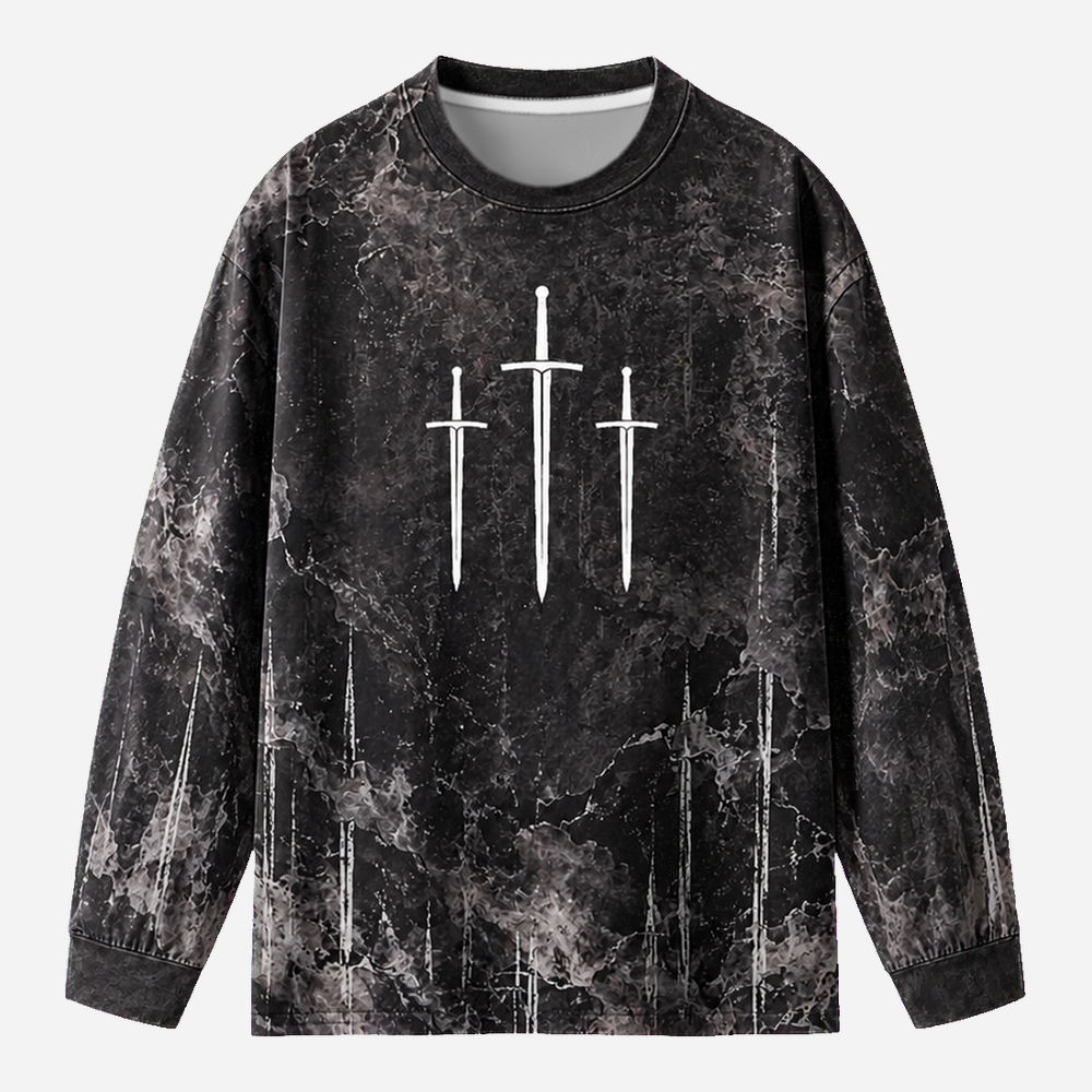 Lion Wrestler Eco Oversized Long-Sleeve Graphic Tees · GRS Certified