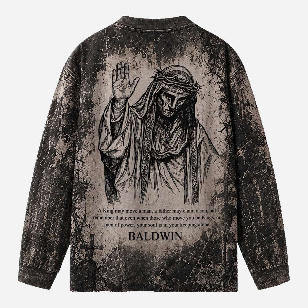 Masked King Eco Oversized Long-Sleeve Graphic Tees · GRS Certified