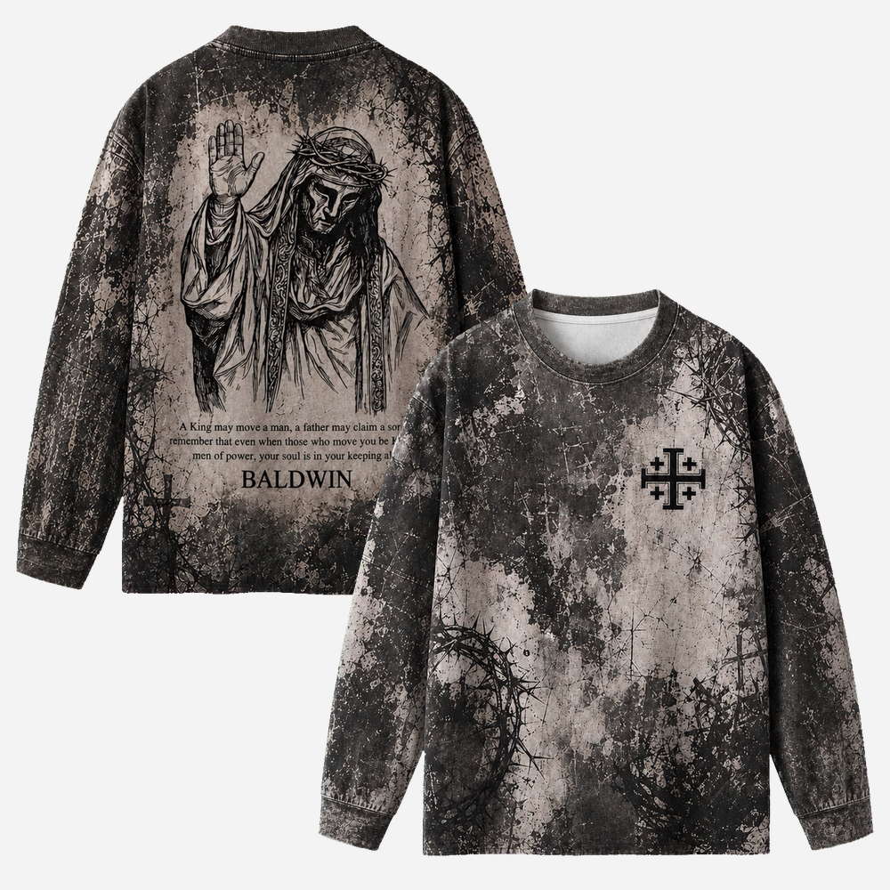 Masked King Eco Oversized Long-Sleeve Graphic Tees · GRS Certified