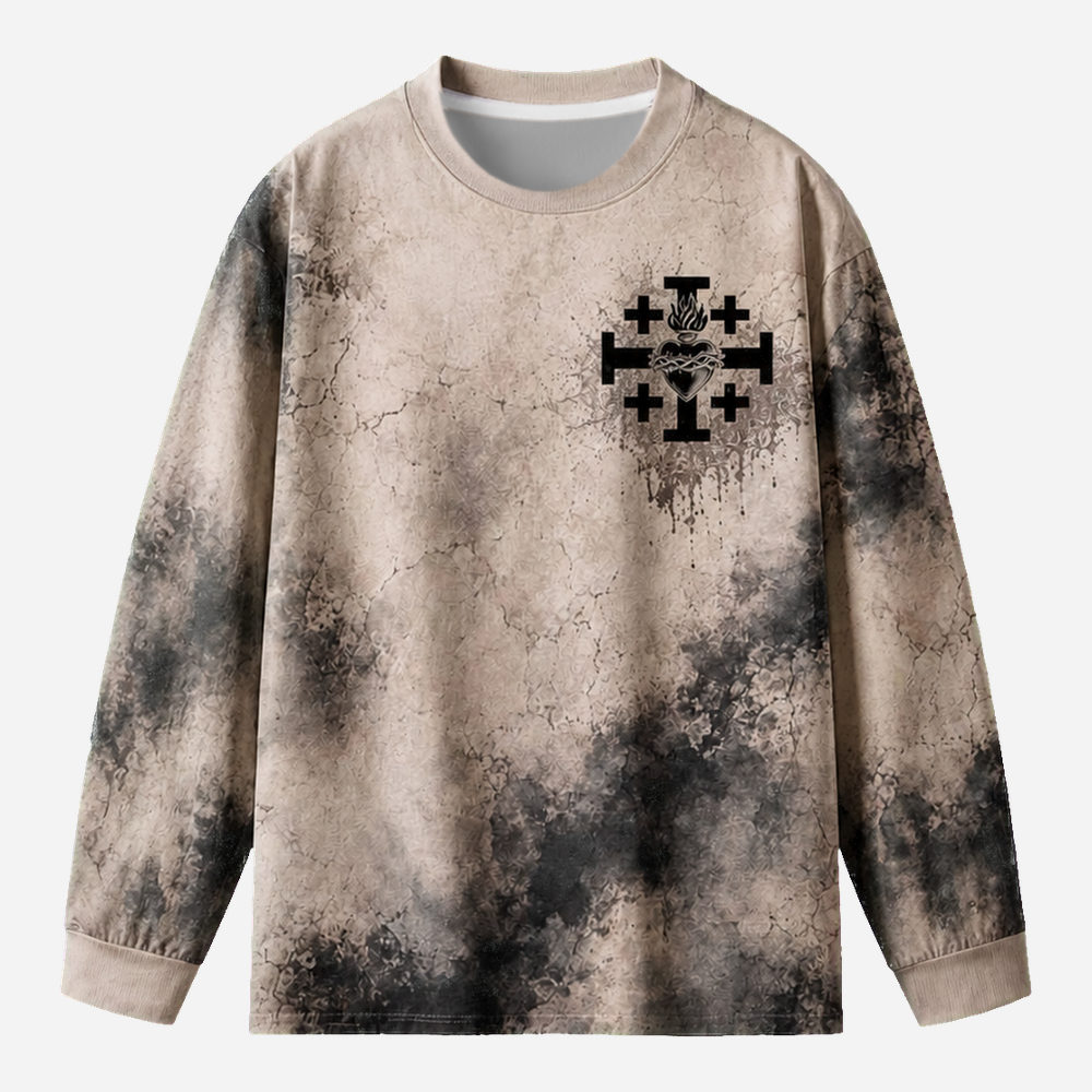 Masked Knight Eco Oversized Long-Sleeve Graphic Tees · GRS Certified