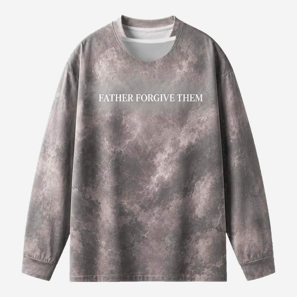 Forgiveness Eco Oversized Long-Sleeve Graphic Tees · GRS Certified
