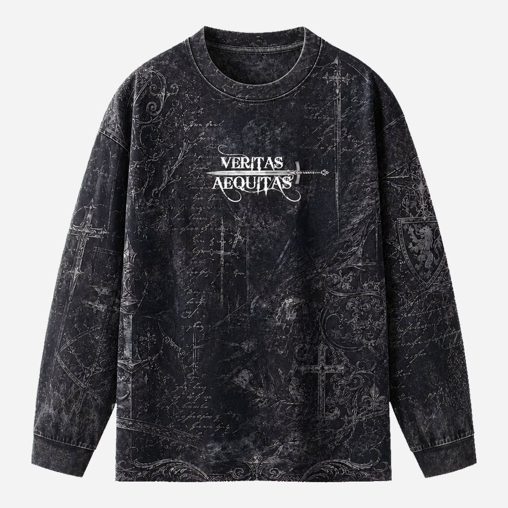 Fortune Rider Eco Oversized Long-Sleeve Graphic Tees · GRS Certified
