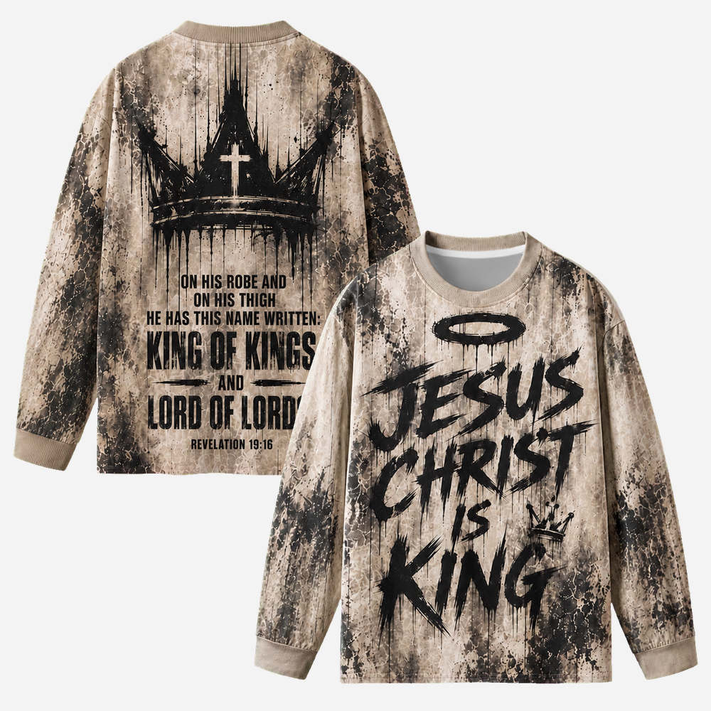 Crown Statement Eco Oversized Long-Sleeve Graphic Tees · GRS Certified