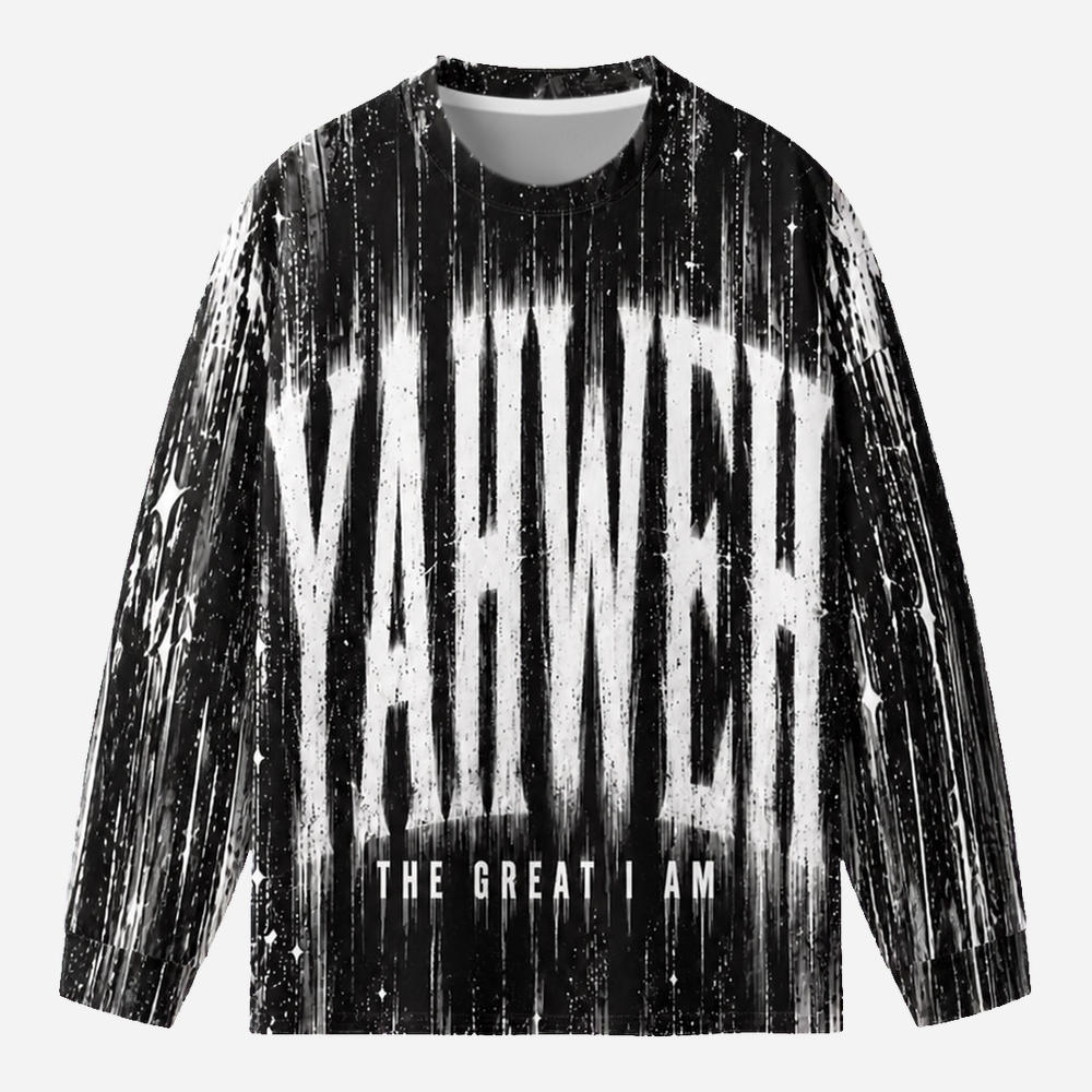 Great I Am Eco Oversized Long-Sleeve Graphic Tees · GRS Certified