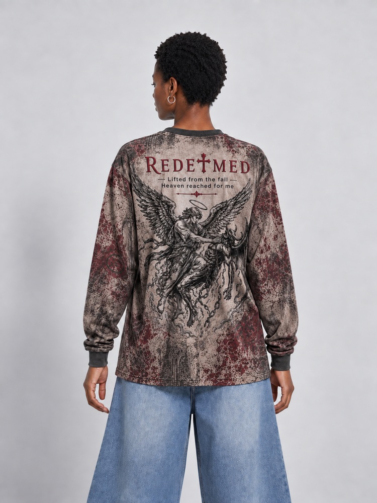 Angel Rescue Eco Oversized Long-Sleeve Graphic Tees · GRS Certified