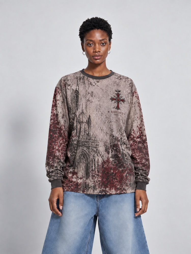 Angel Rescue Eco Oversized Long-Sleeve Graphic Tees · GRS Certified