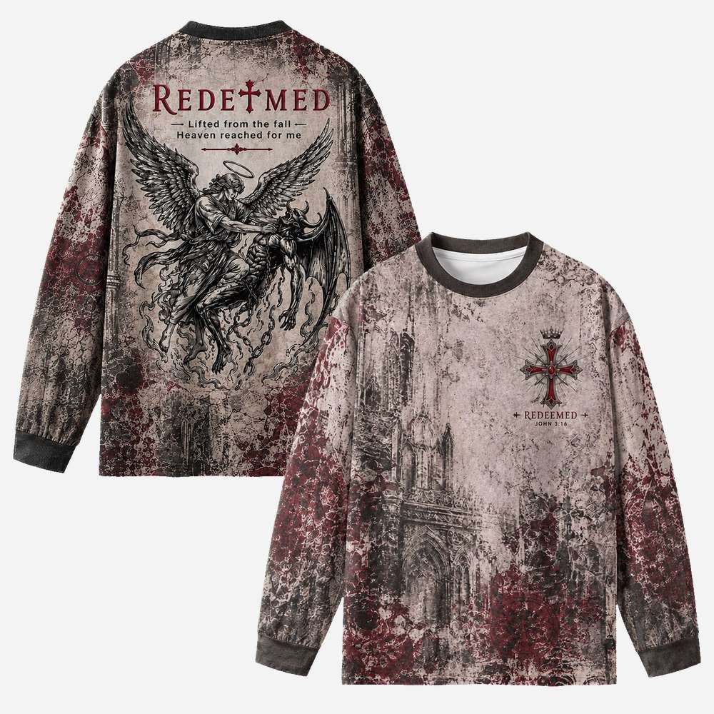 Angel Rescue Eco Oversized Long-Sleeve Graphic Tees · GRS Certified