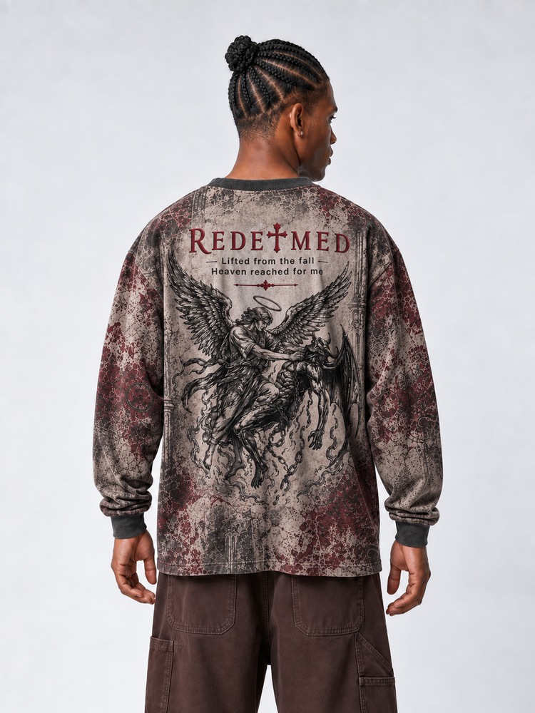 Angel Rescue Eco Oversized Long-Sleeve Graphic Tees · GRS Certified