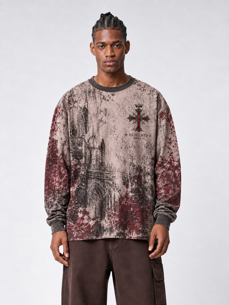 Angel Rescue Eco Oversized Long-Sleeve Graphic Tees · GRS Certified