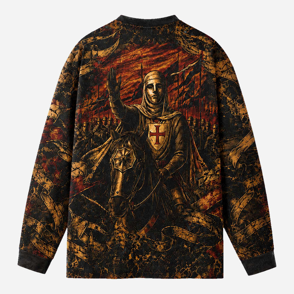 Crowned King Eco Oversized Long-Sleeve Graphic Tees · GRS Certified