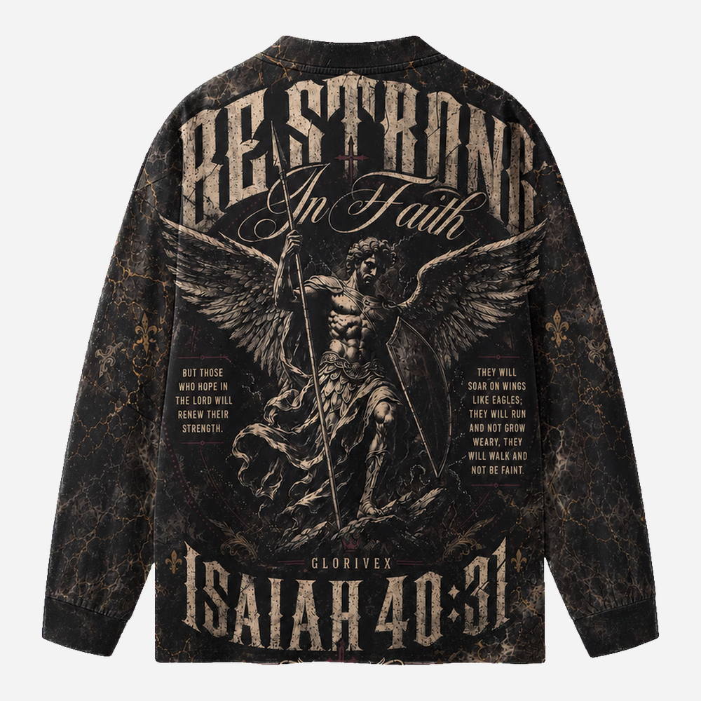 Winged Warrio Eco Oversized Long-Sleeve Graphic Tees · GRS Certified