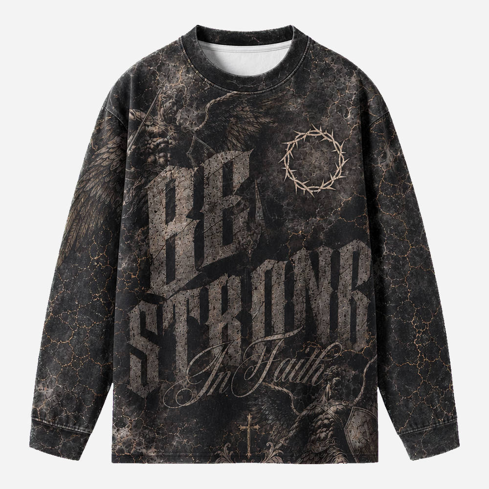 Winged Warrio Eco Oversized Long-Sleeve Graphic Tees · GRS Certified