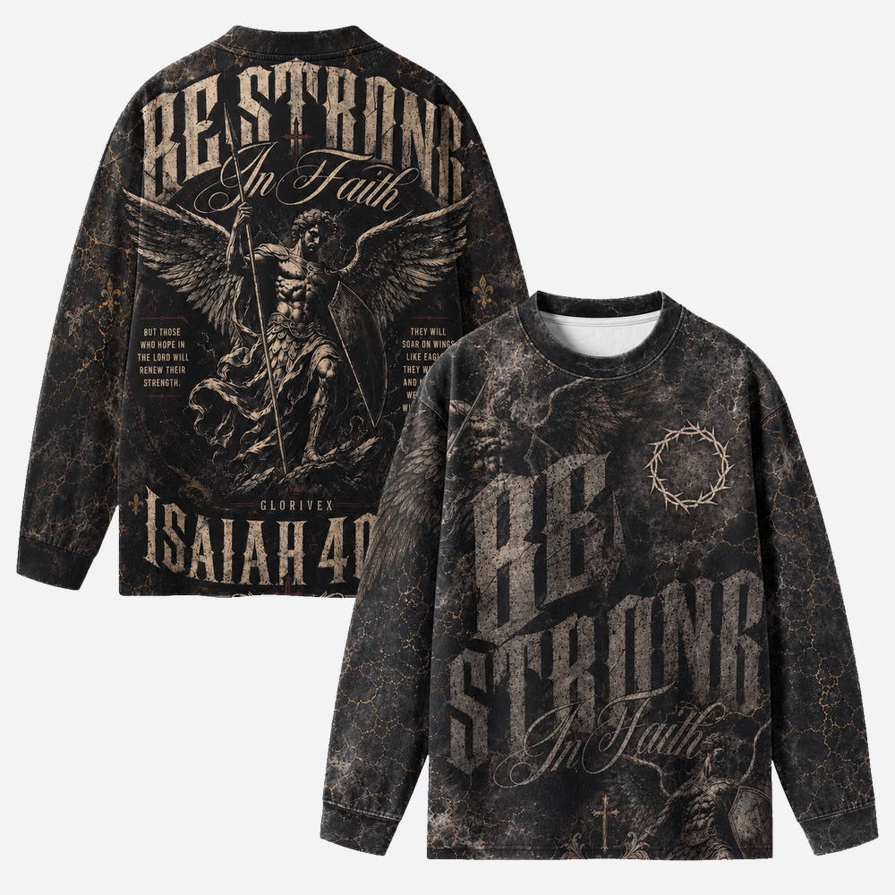 Winged Warrio Eco Oversized Long-Sleeve Graphic Tees · GRS Certified