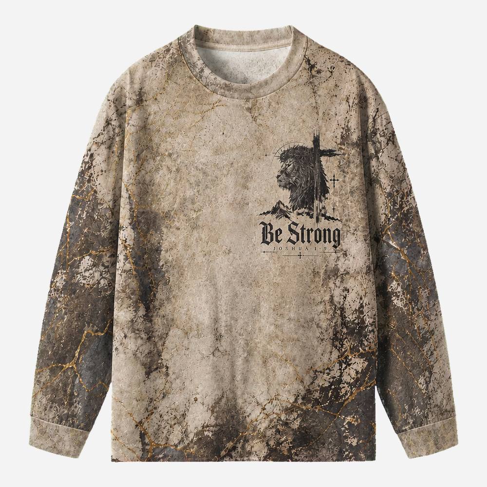 Courage Lion Eco Oversized Long-Sleeve Graphic Tees · GRS Certified
