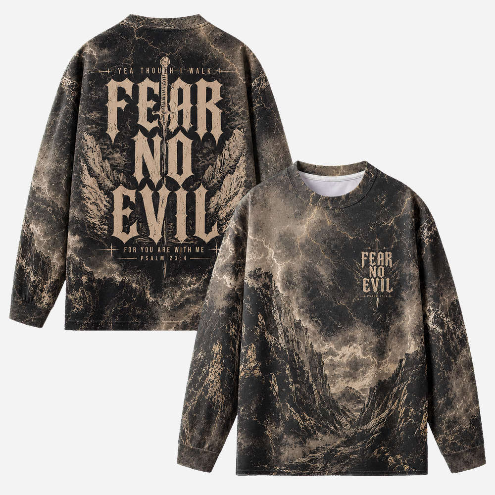 Fearless Wings Eco Oversized Long-Sleeve Graphic Tees · GRS Certified