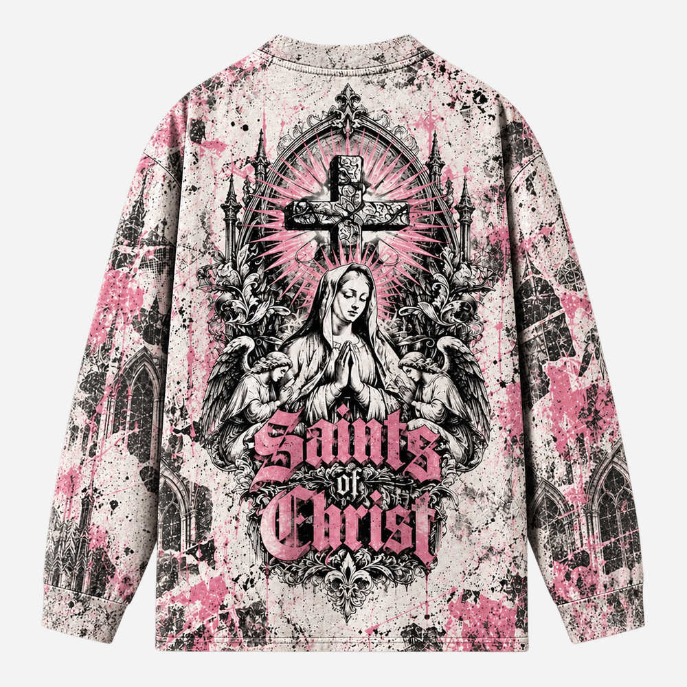 Gothic Relic Eco Oversized Long-Sleeve Graphic Tees · GRS Certified