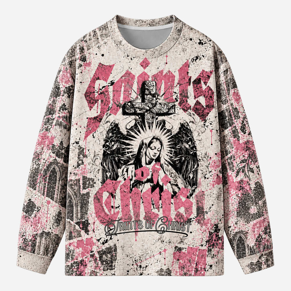 Gothic Relic Eco Oversized Long-Sleeve Graphic Tees · GRS Certified