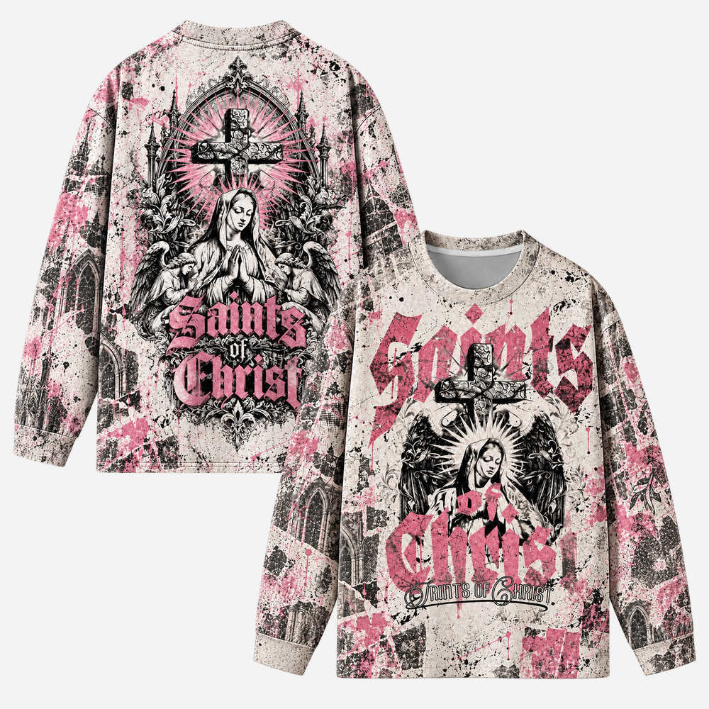 Gothic Relic Eco Oversized Long-Sleeve Graphic Tees · GRS Certified
