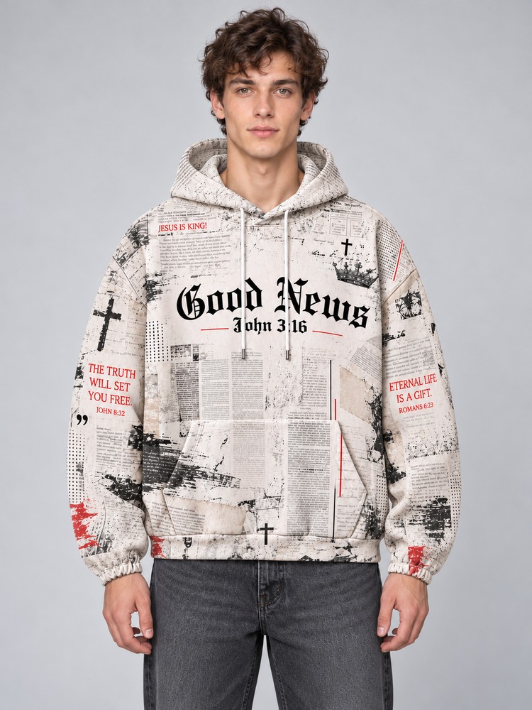 The Good News All Over Print Scuba Hoodie