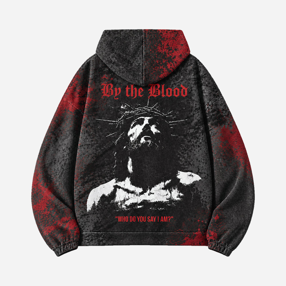 By The Blood All Over Print Scuba Hoodie