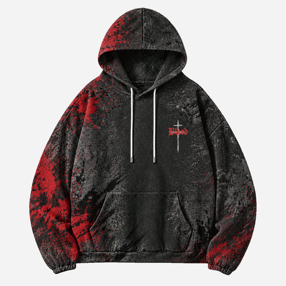 By The Blood All Over Print Scuba Hoodie
