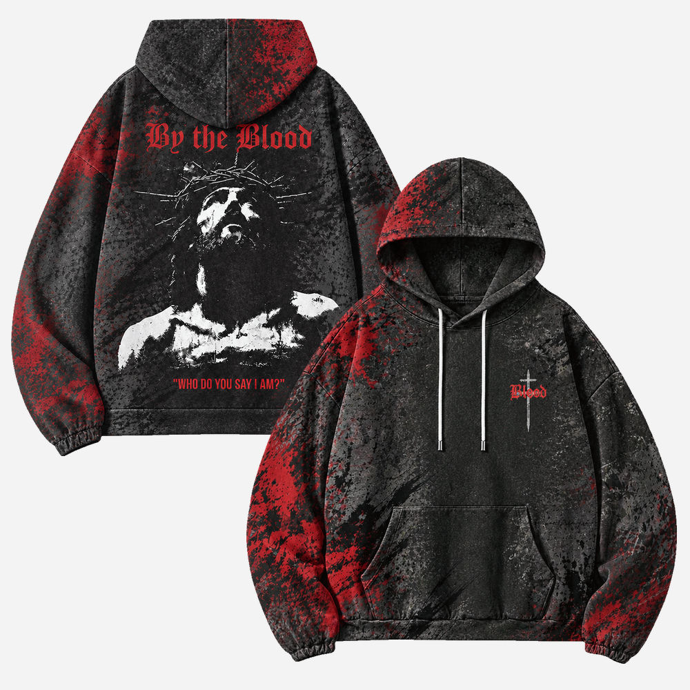 By The Blood All Over Print Scuba Hoodie