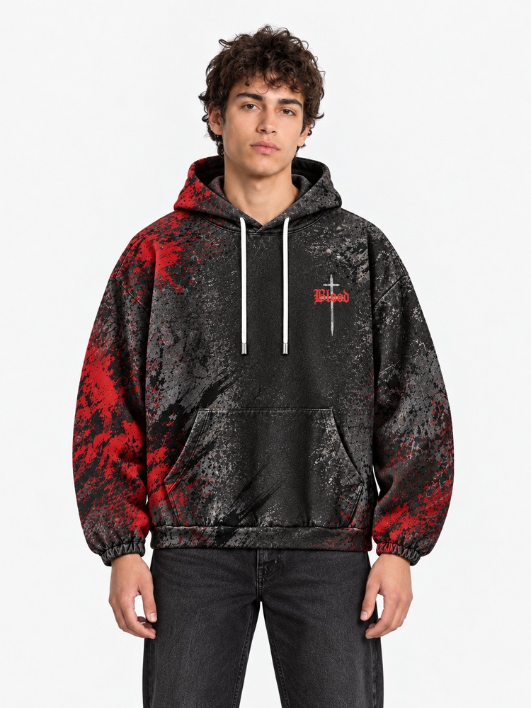 By The Blood All Over Print Scuba Hoodie