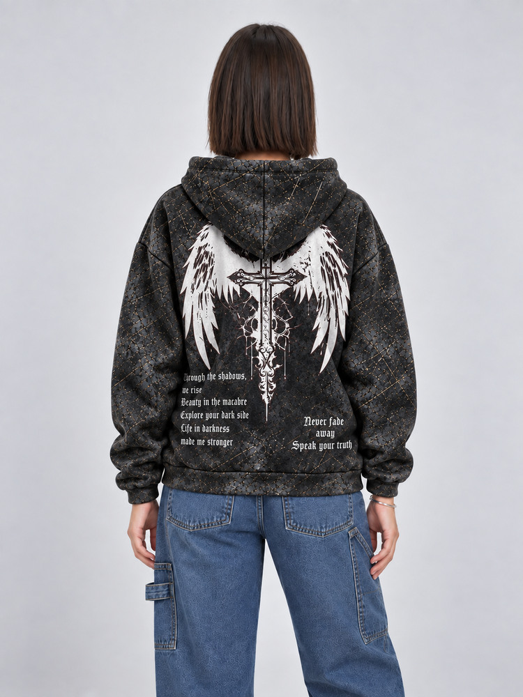 Winged Emblem All Over Print Scuba Hoodie