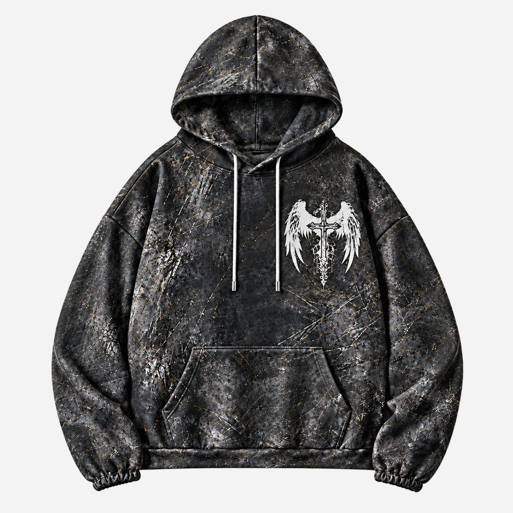 Winged Emblem All Over Print Scuba Hoodie