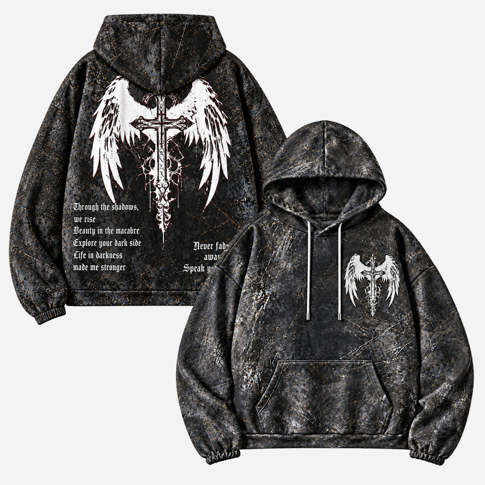 Winged Emblem All Over Print Scuba Hoodie