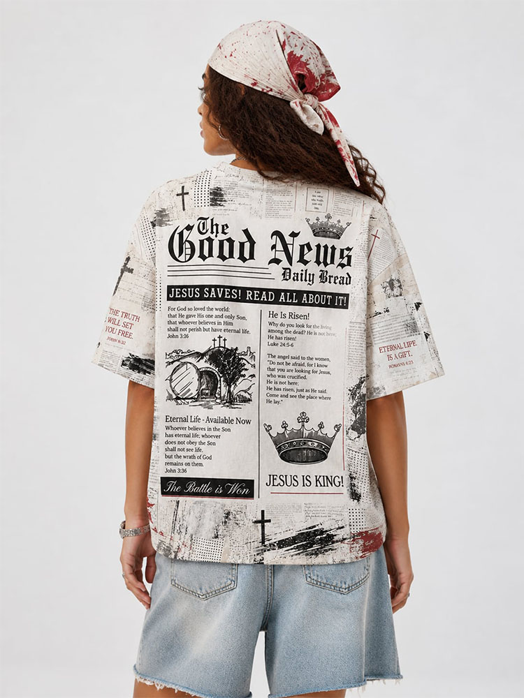 The Good News Eco Oversized Graphic Tees · GRS Certified