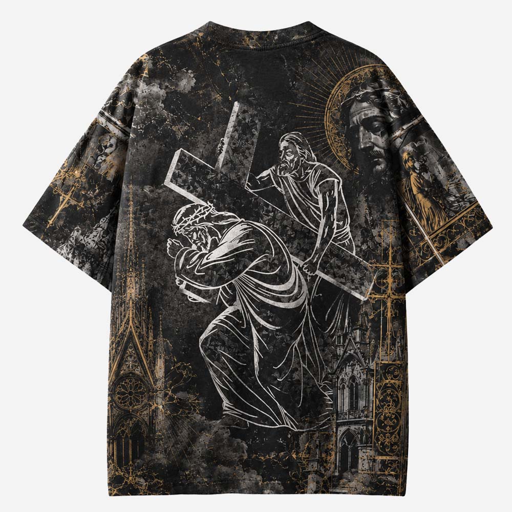 Burden Bearer Eco Oversized Graphic Tees · GRS Certified